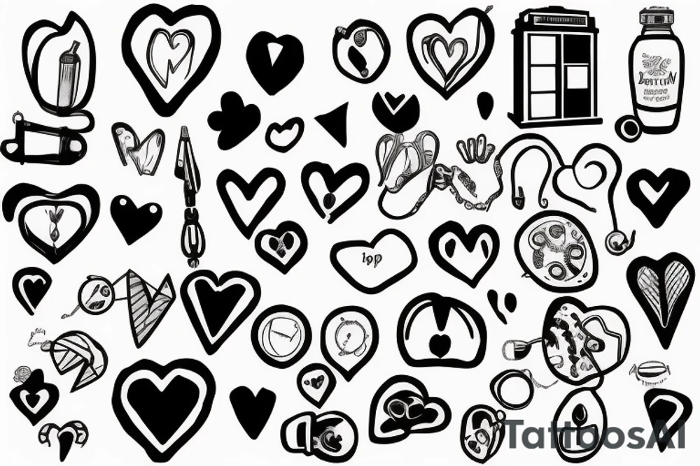 Broken heart with a doctor who repair it tattoo idea