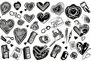 Broken heart with a doctor who repair it tattoo idea