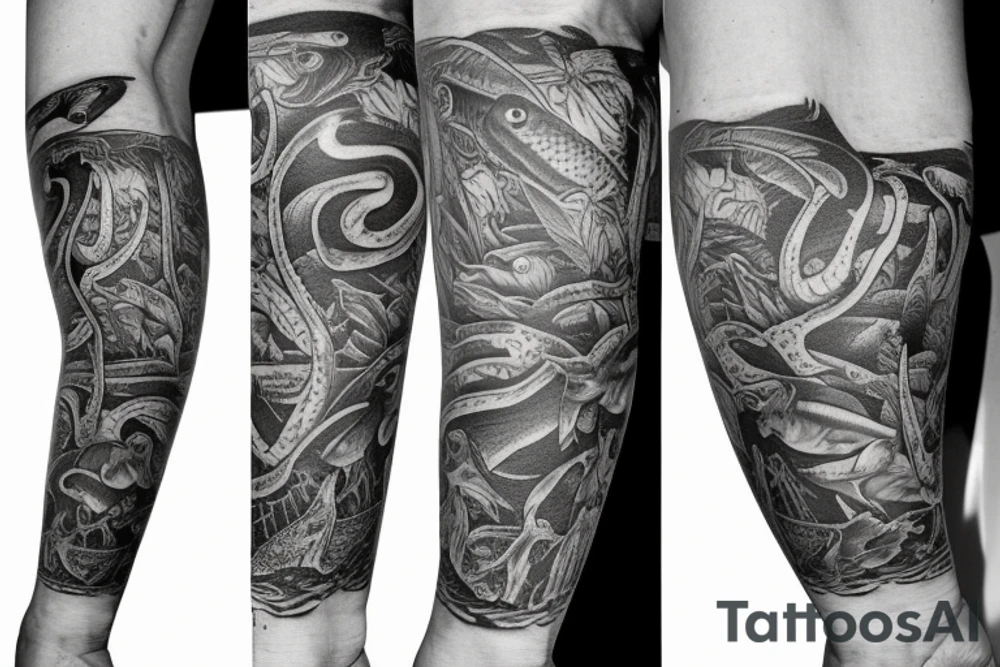fish wearing with underwear tattoo idea