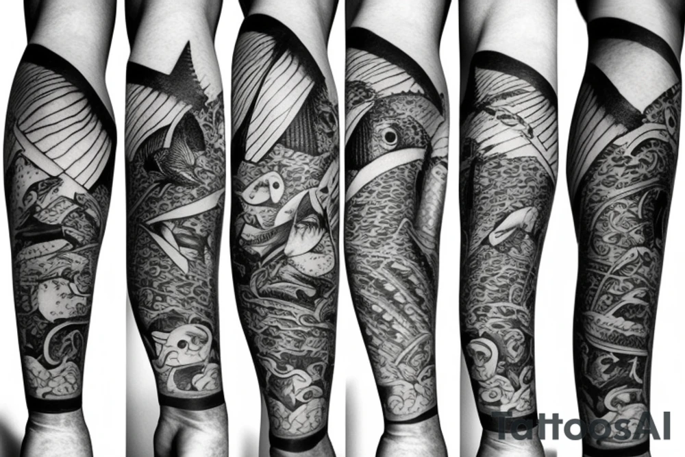 Fish with a slip underwear tattoo idea