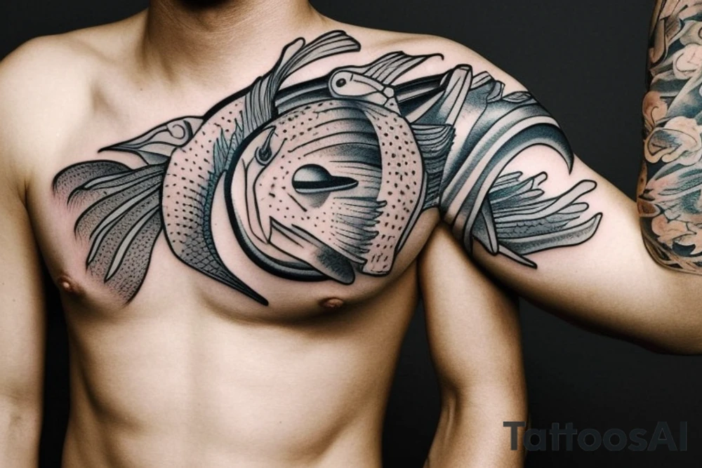 Fish with a slip underwear tattoo idea