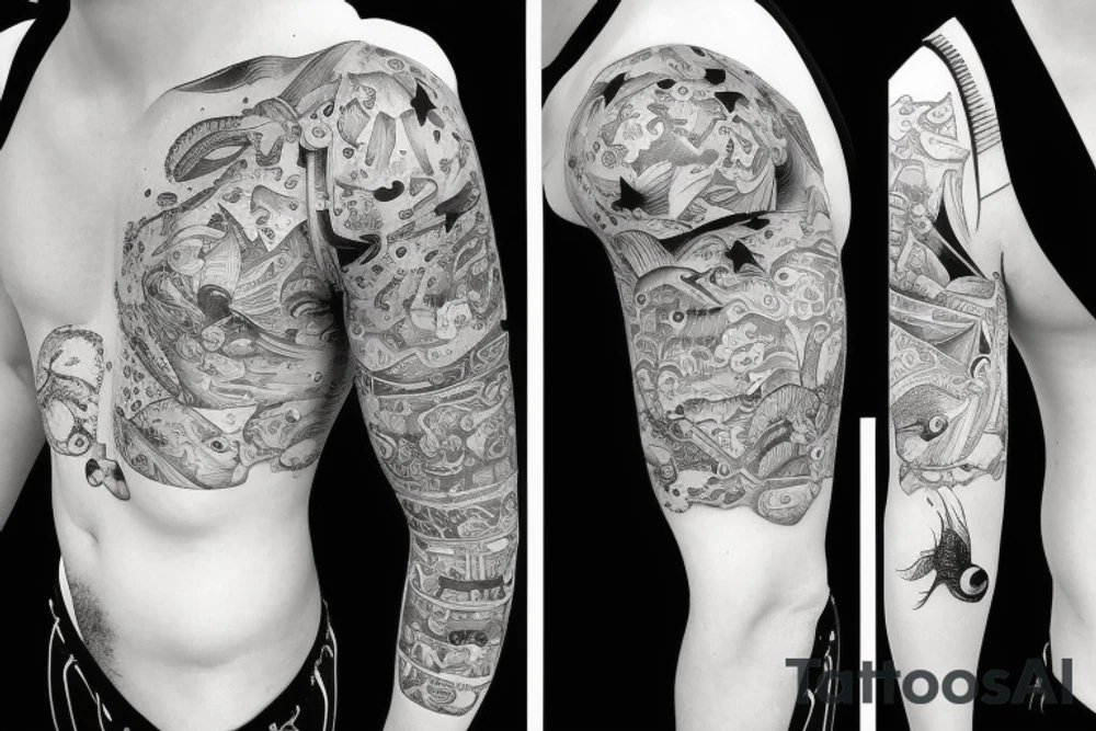 Fish with a slip underwear tattoo idea