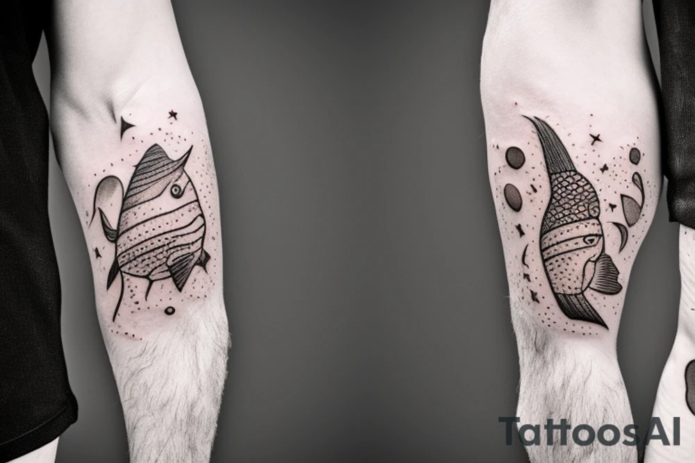 Fish with a slip underwear clown tattoo idea