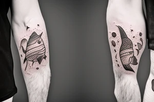 Fish with a slip underwear clown tattoo idea