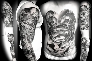 Fish with a slip underwear clown tattoo idea