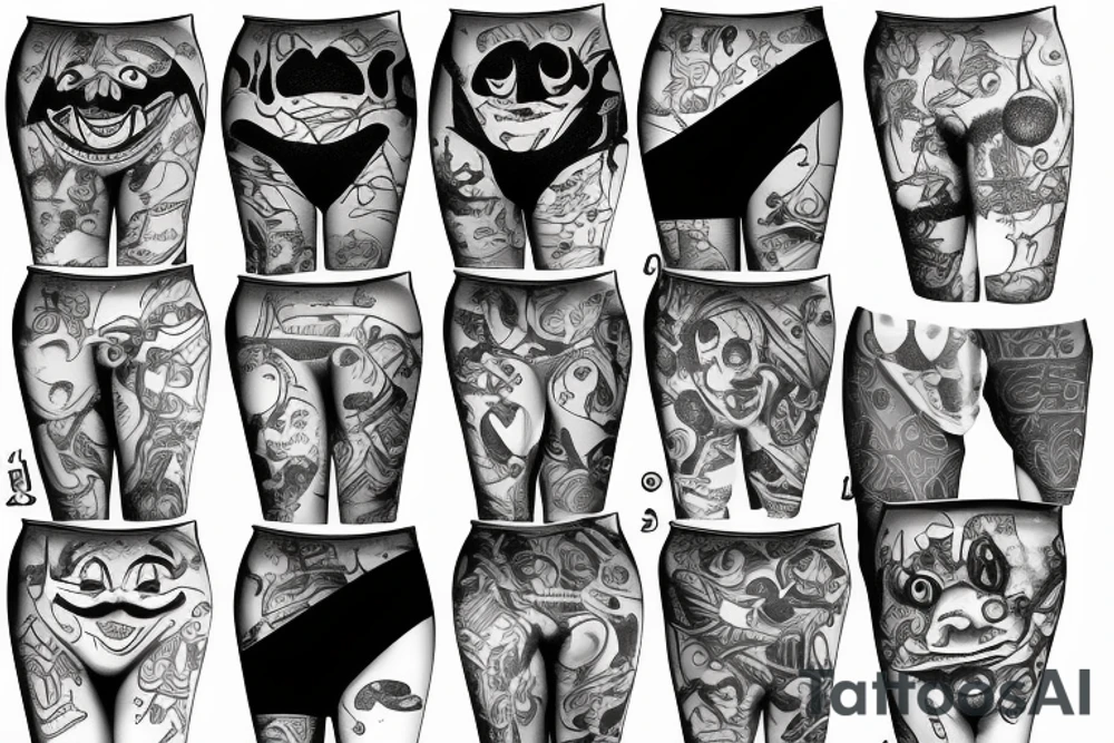 Fish with a slip underwear clown tattoo idea