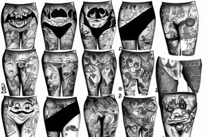 Fish with a slip underwear clown tattoo idea