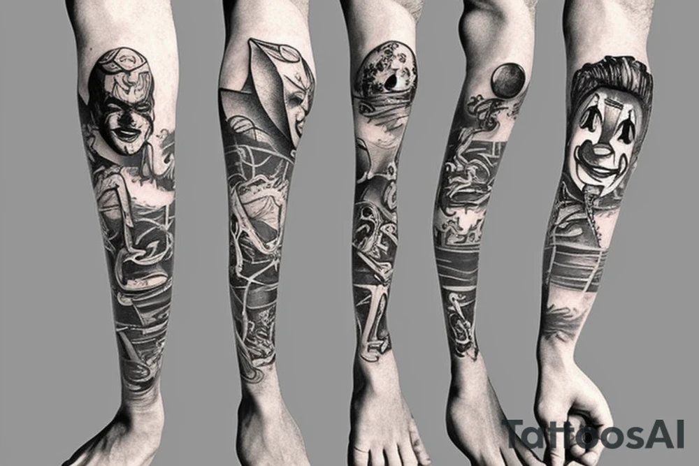 Fish with a slip underwear clown tattoo idea