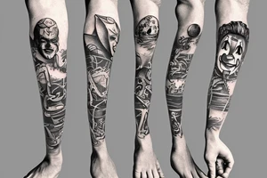 Fish with a slip underwear clown tattoo idea