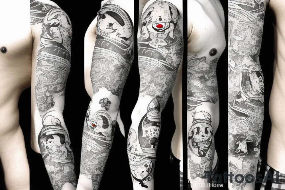 Fish with a slip underwear clown tattoo idea