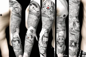 Fish with a slip underwear clown tattoo idea