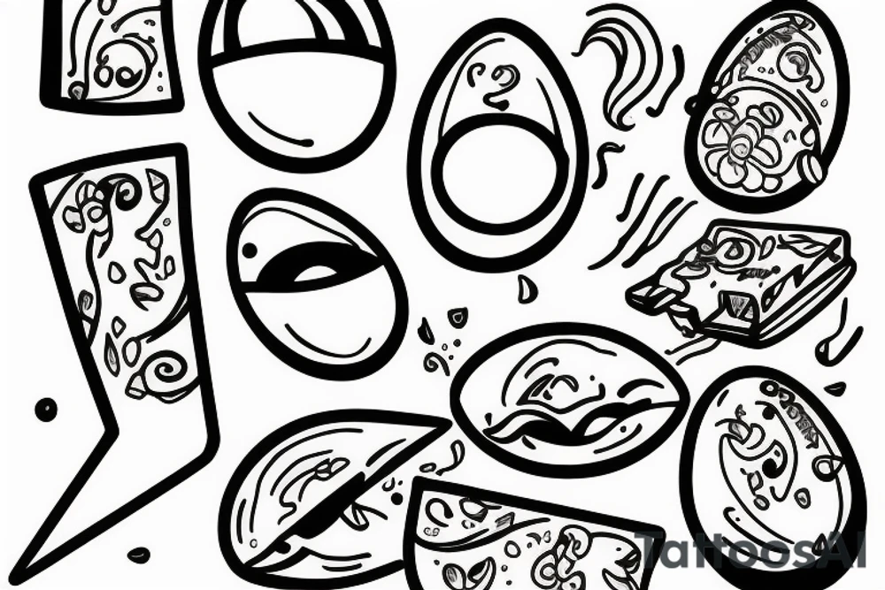 Egg on a toast tattoo idea