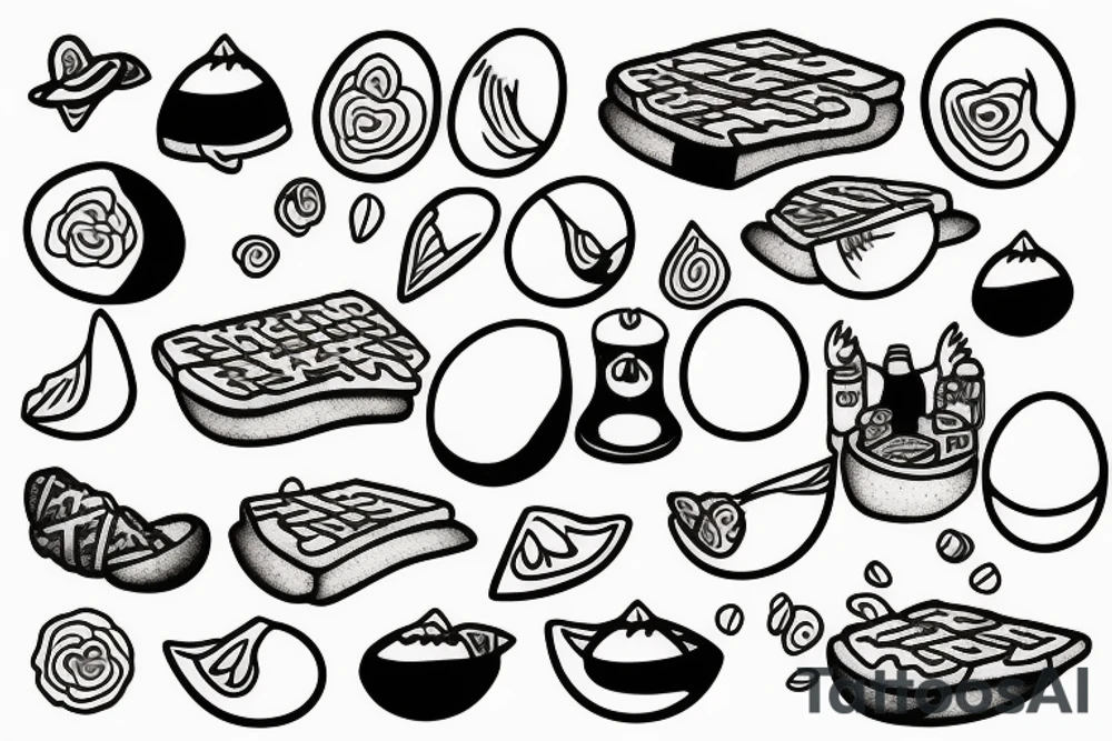 Egg on a toast tattoo idea