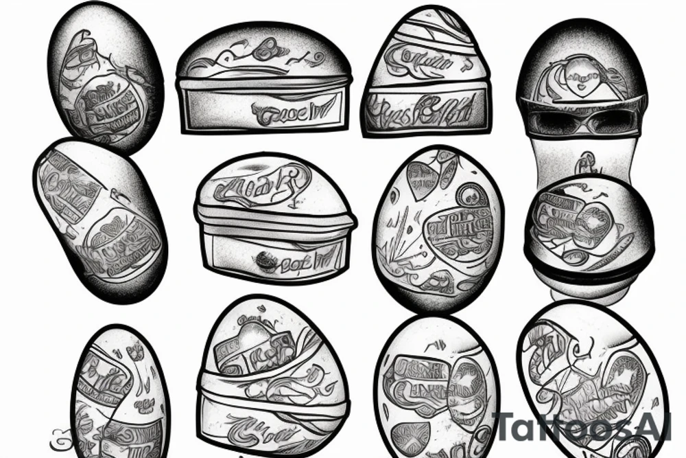 Egg on a toast tattoo idea