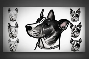 English bull terrier with fight scars on face tattoo idea
