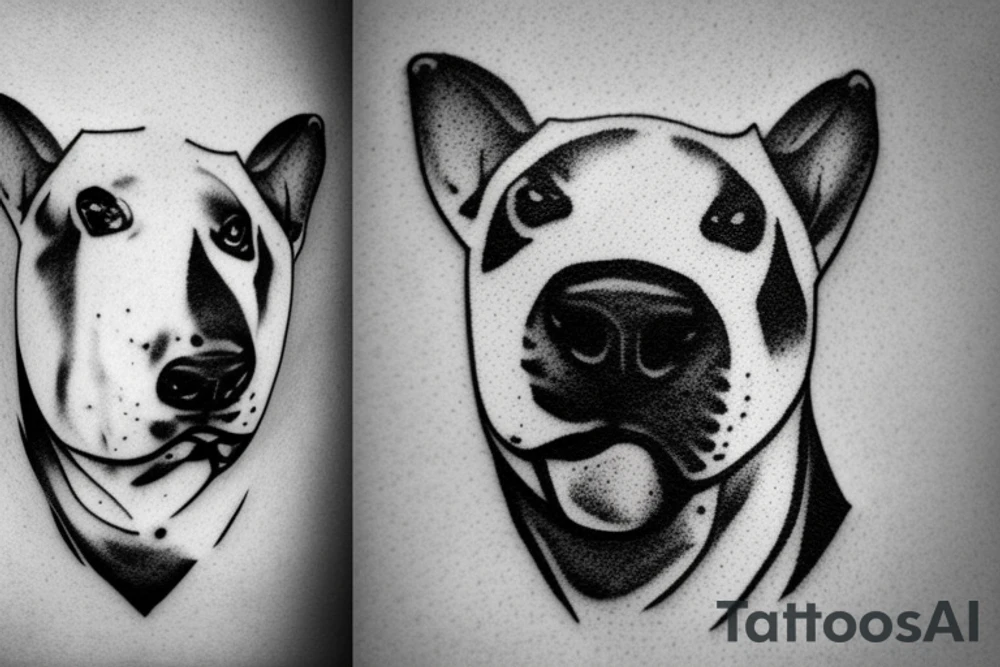 English bull terrier with fight scars on face tattoo idea