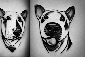 English bull terrier with fight scars on face tattoo idea