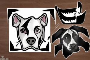 Pitt bull with fight scars on face tattoo idea