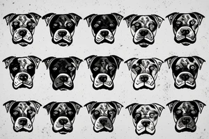 aggressive pit bull with scars on face tattoo idea