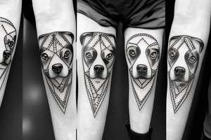 aggressive pit bull with scars on face tattoo idea