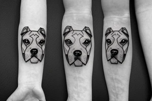 aggressive pit bull with scars on face tattoo idea