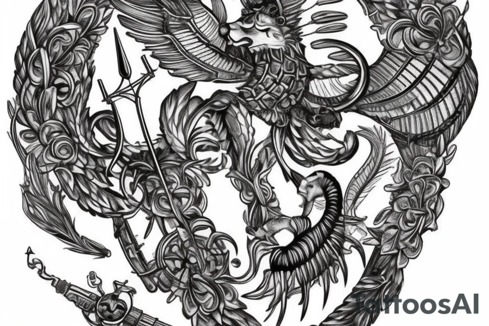 Upper back tattoo. The tattoo is a mesh that includes the following items: fishing Hook, Fox, colon, Lion, Honey bee, Lock and key, Top hat, King’s Crown, crescent moon, anchor, wings. tattoo idea Upper back tattoo. The tattoo is a mesh that includes the following items: fishing Hook, Fox, colon, Lion, Honey bee, Lock and key, Top hat, King’s Crown, crescent moon, anchor, wings. tattoo idea