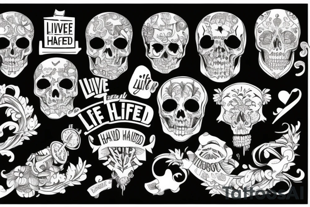 live life hard tattoo idea