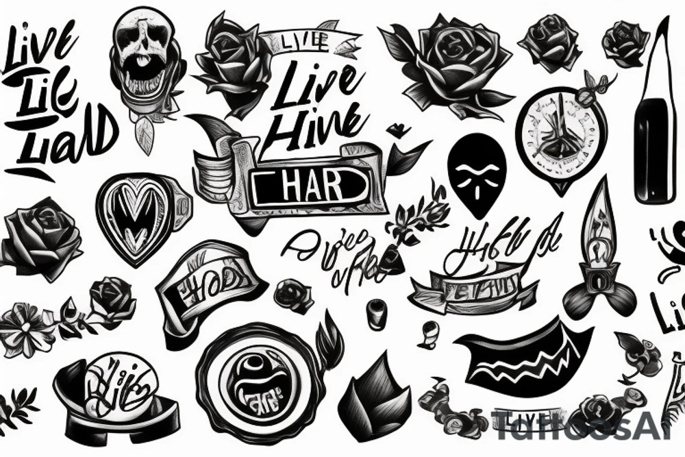 live life hard tattoo idea