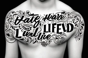 live life hard slogan tattoo idea