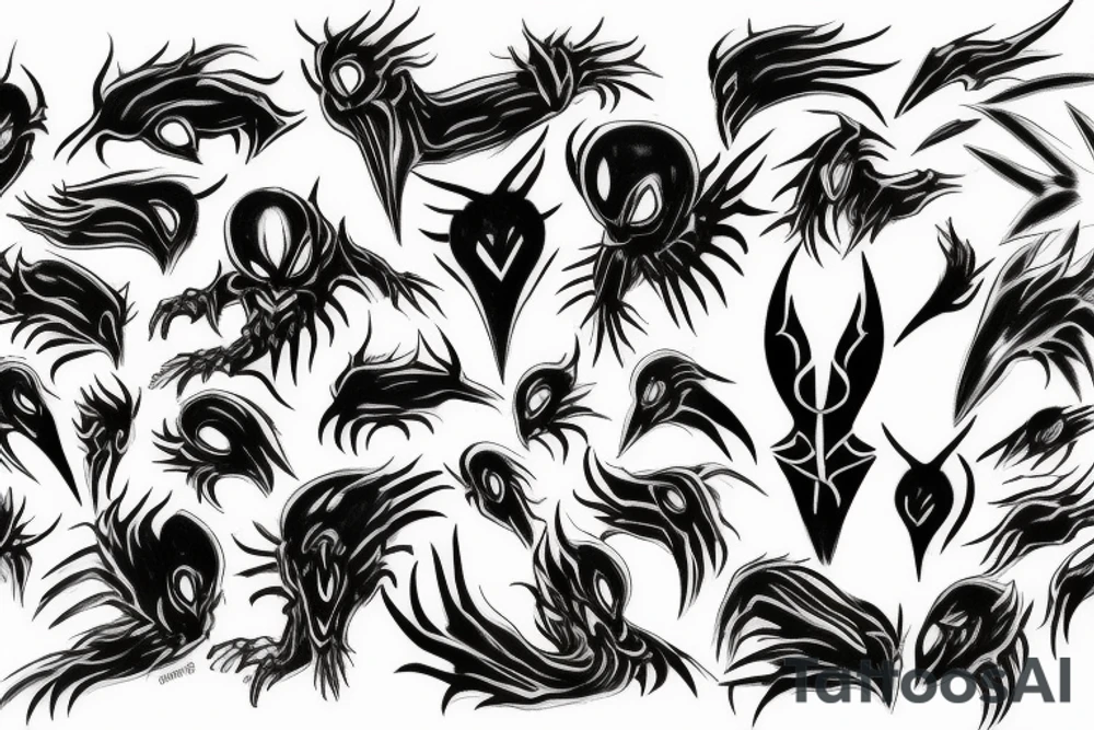 symbiote of pain and love tattoo idea