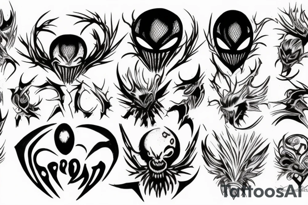 symbiote of pain and love tattoo idea