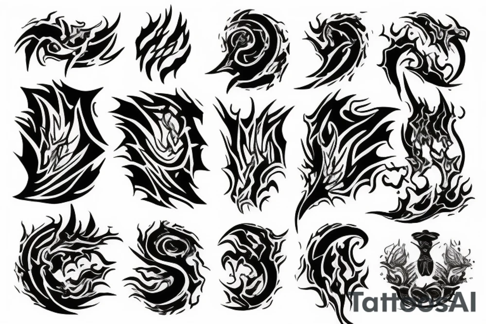 burning dark fire tattoo idea