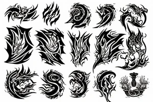 burning dark fire tattoo idea