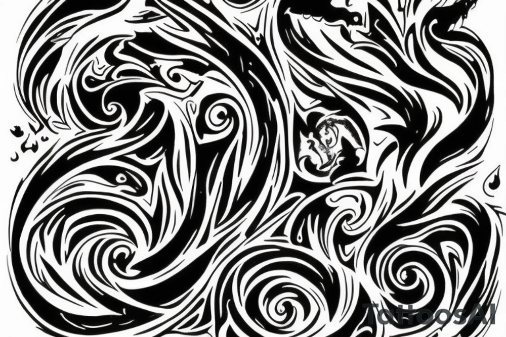 burning dark fire tattoo idea