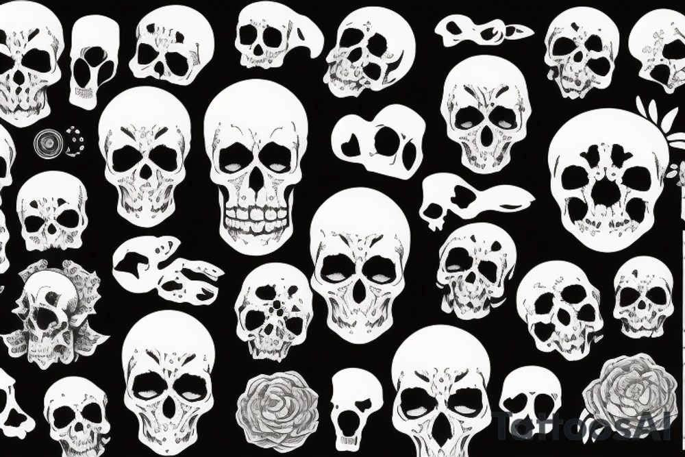 pile of skulls tattoo idea