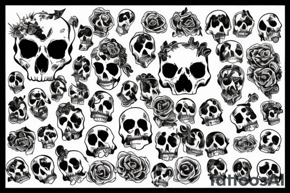 pile of skulls tattoo idea