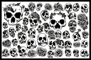 pile of skulls tattoo idea