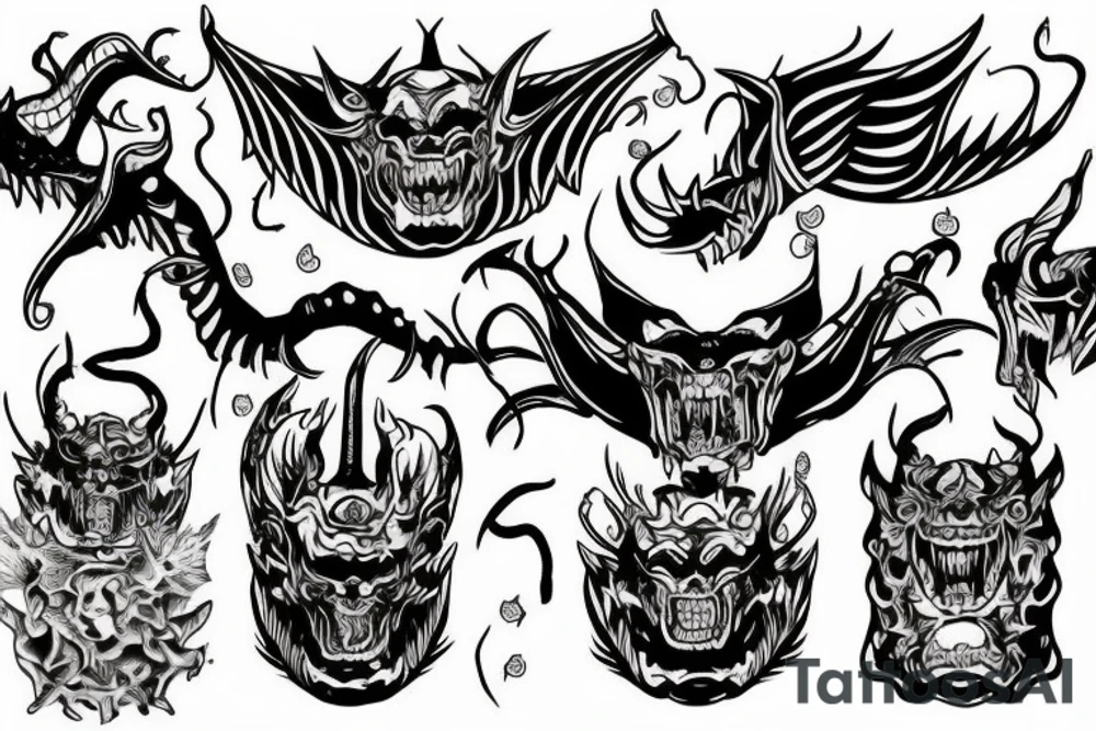 The Devil on his throne in hell tattoo idea
