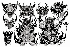 The Devil on his throne in hell tattoo idea