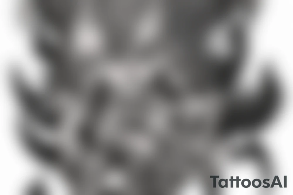The Devil on a throne engulfed with flames in hell tattoo idea The Devil on a throne engulfed with flames in hell tattoo idea