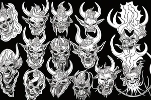 The Devil with horns on a throne engulfed with flames in hell tattoo idea