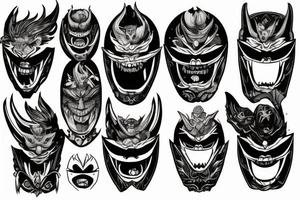 An oni's mask destroyed after a rough battle tattoo idea