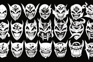 Demon oni's mask torn up and broken tattoo idea