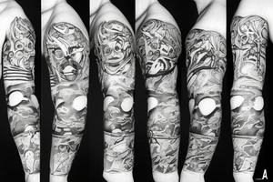 oni's mask torn up and broken tattoo idea