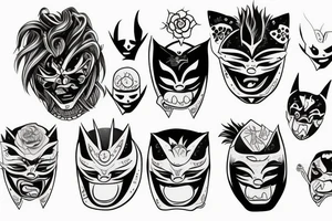 oni's mask torn up and broken tattoo idea