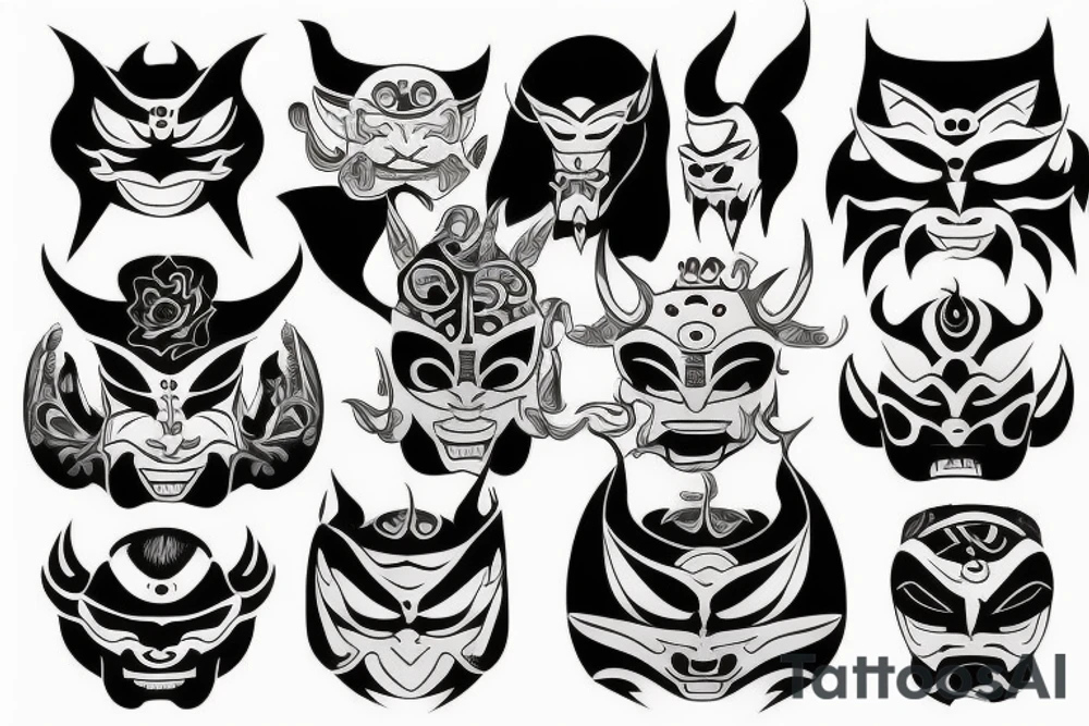 oni's mask tattoo idea