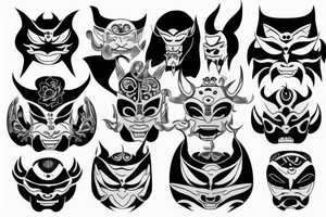 oni's mask tattoo idea