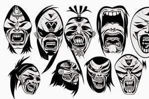 Samurai screaming in pain with his mask destroyed showing his skull underneath tattoo idea