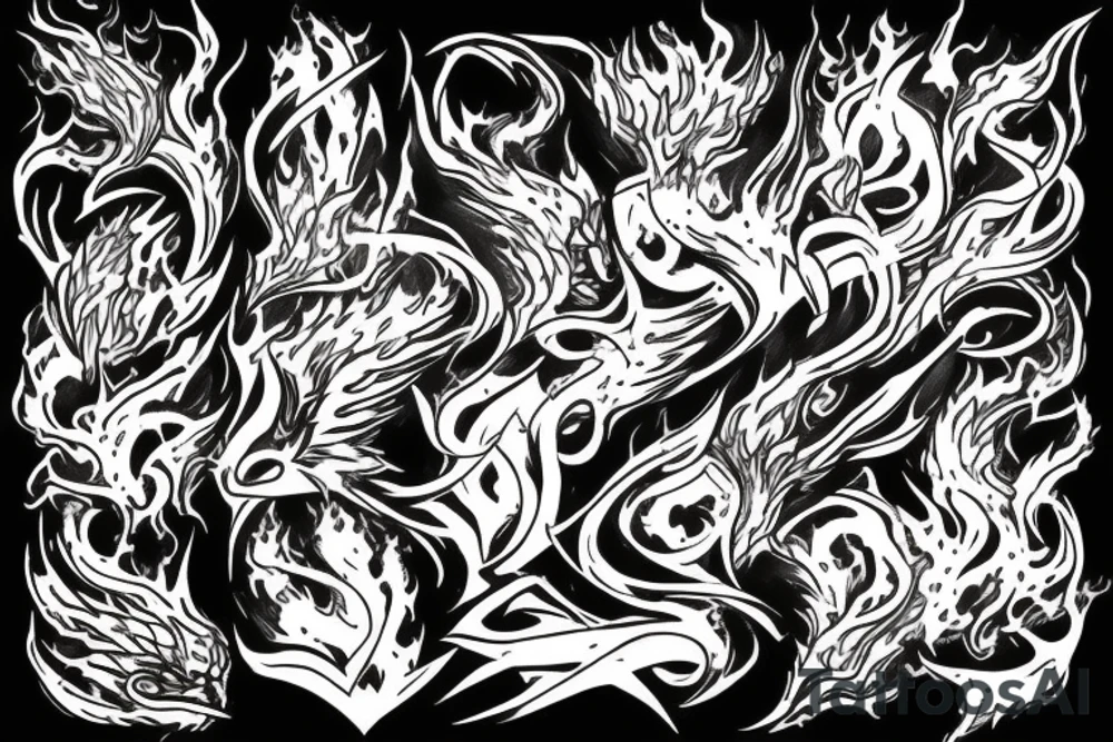 burning dark fire tattoo idea