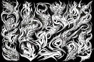 burning dark fire tattoo idea